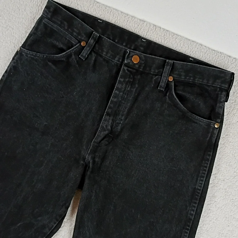 Vintage Wrangler Cowboy Cut Jeans Mens 34x34 Black USA Made Rodeo Riding 13MWZWK